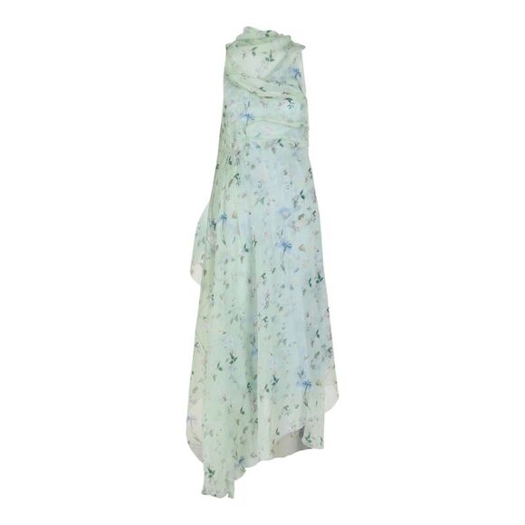 slim fit dress slacks Givenchy Baby Girls Green Ruffle Logo Dress main image 1